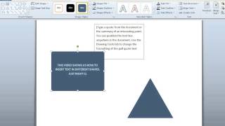 how to add text to different Shapes in Ms Word 2010