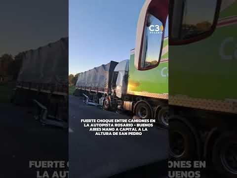 🚨 ACCIDENTE ENTRE CAMIONES COMPLICA LA AUTOPISTA ROSARIO-BUENOS AIRES: TRÁNSITO MUY LENTO