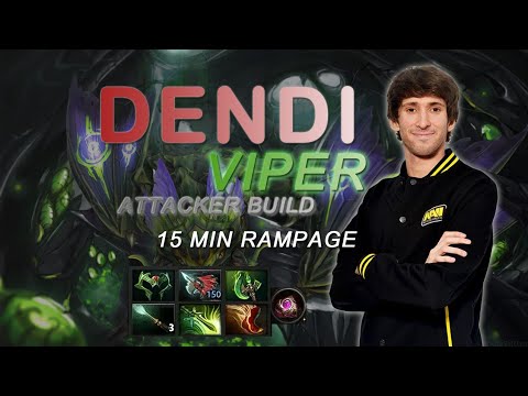 Dendi - viper mid lane 15 minutes RAMPAGE 😎🤫😍😱😱