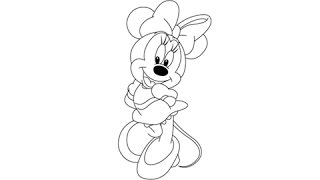 How to draw Minnie Mouse - Easy step-by-step drawing lessons for kids