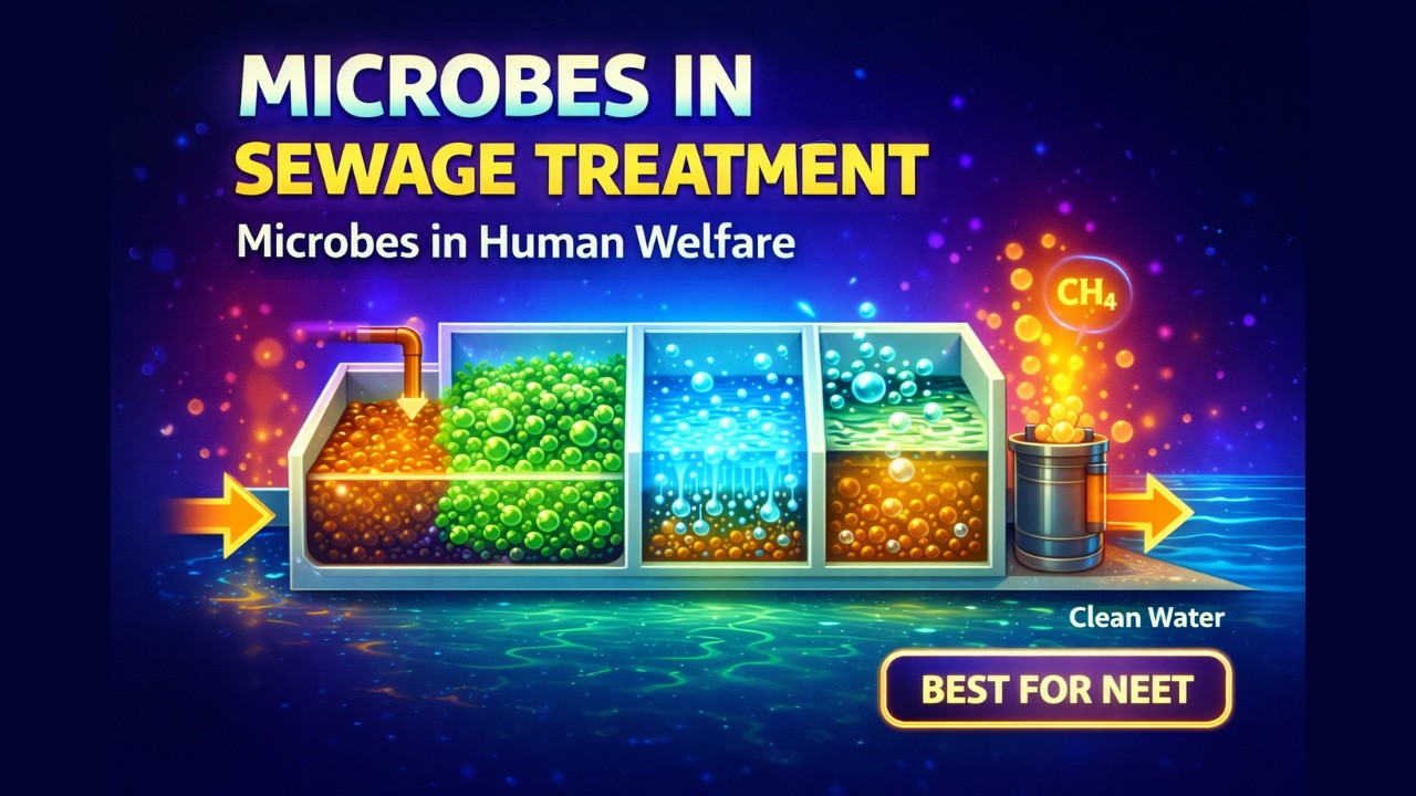 CBSE Class 12 Biology || Microbes In Sewage Treatment
