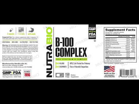 NutraBio B 100 B Vitamin Increase Energy And Metabolism