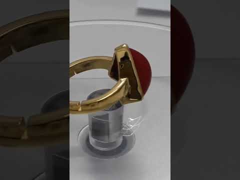 Natural & lab certified stone triangular moonga /coral stone...