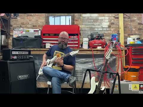 Brand New Mesa Badlander 25w amp in the garage with Charvel and PRS