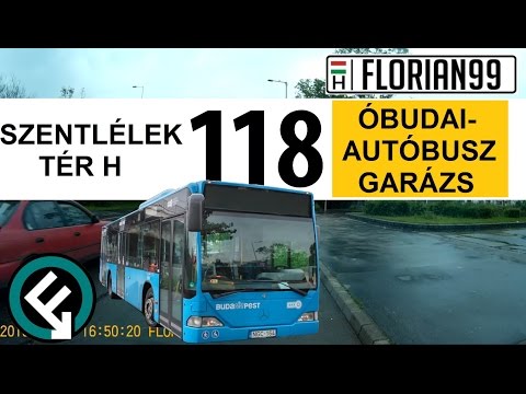 BKV 118-as autóbusz útvonala (Szentlélek tér H - Óbudai autóbuszgarázs)