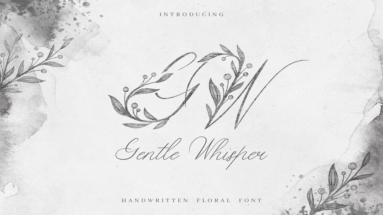 Gentle Whisper. Wedding Floral Font Font Free Download