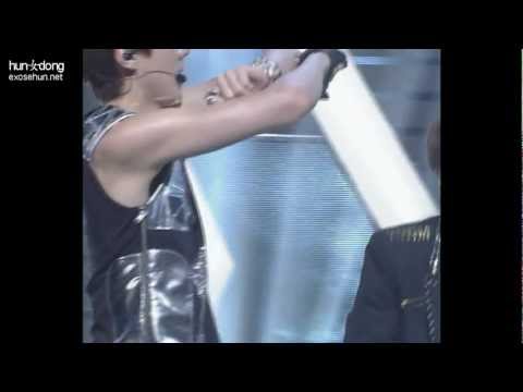 EXO-K 120429 Inkigayo. Sehun focused. You don't wanna watch this. 민소매 세훈이ㅠ^ㅠ