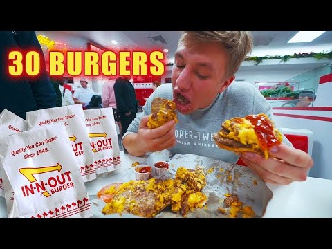 Stevewilldoit eating 30 in-n-out burgers!!!