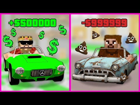 1 TL FAKİR ARABA VS 10.000 TL ZENGİN ARABA! 😂 - Minecraft ZENGİN FAKİR HAYATI