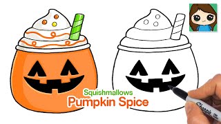 How to Draw a Pumpkin Spice Latte | Squishmallows