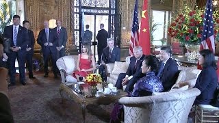 Chinese President Xi greeted at Mar-a-Lago by President Trump