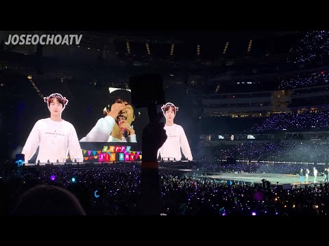 Jin's Happy Birthday Surprise! | BTS PTD Concert Day 4 [fancam]