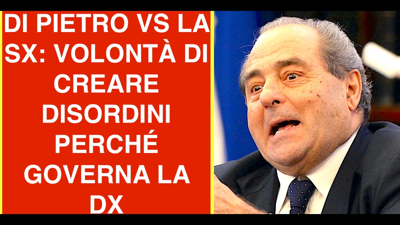 DI PIETRO. VAL DI SUSA? VOLONTÀ DI CREARE DISORDINI SOCIALI PERCHÉ GOVERNA LA DESTRA
