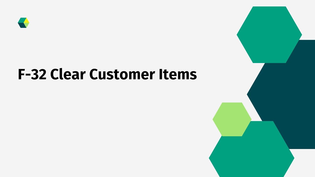 F-32 How to Clear Customer Items in SAP