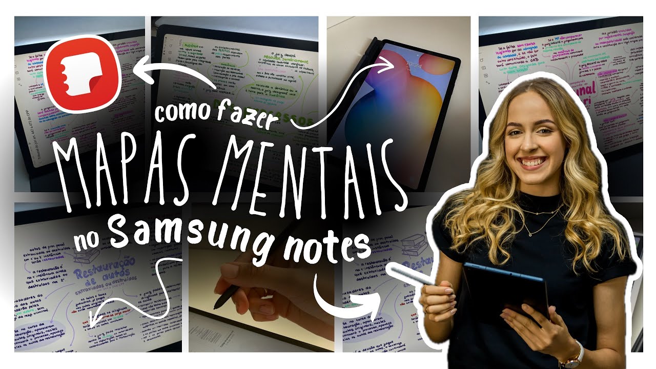 Como fazer mapas mentais no Samsung notes | tablet nos estudos
