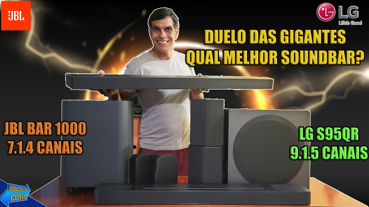 SOUNDBAR JBL BAR 1000 VS LG S95QR DUELO DAS GIGANTES