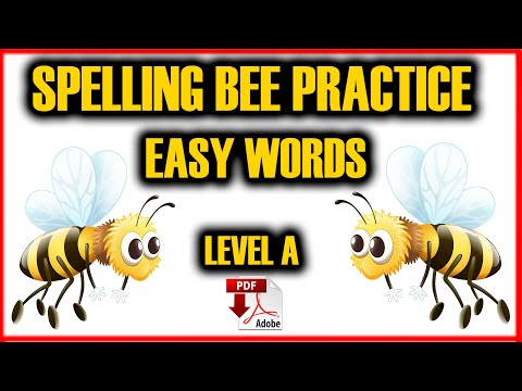 Spelling Bee Practice -+ PDF - Level A- Easy Words -Easy English Lesson