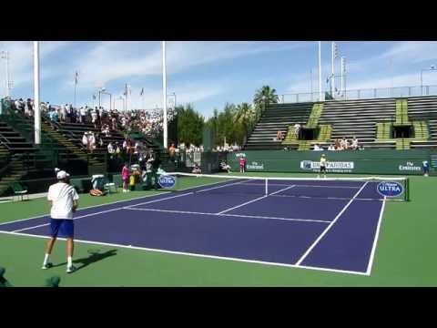 Andreas Seppi vs Victor Hanescu match warmup 1080p - BNP Paribas Open 2015
