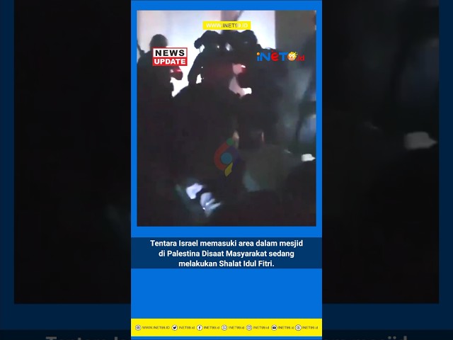 Jamaah masjid sedang beribadah sholat dibubarkan dan dipukuli tentara israel saat Sholat Ramadhan