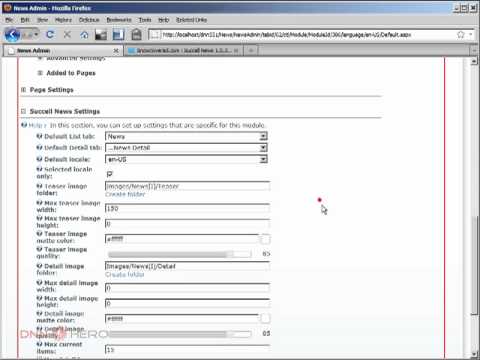 DotNetNuke Tutorial, News Module in multiple languages - Succell News - Part 2/2 - Video #142