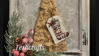 LACE LEAVES ON A CHRISTMAS TREE