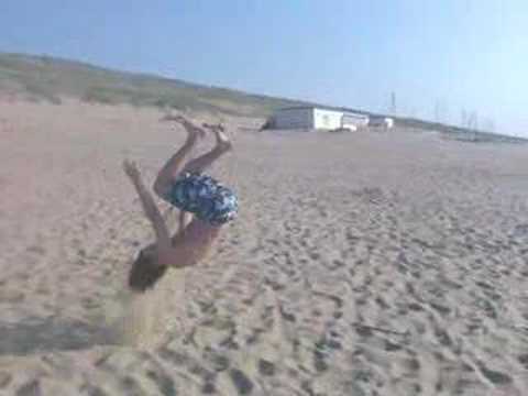 Front flip on the beach
