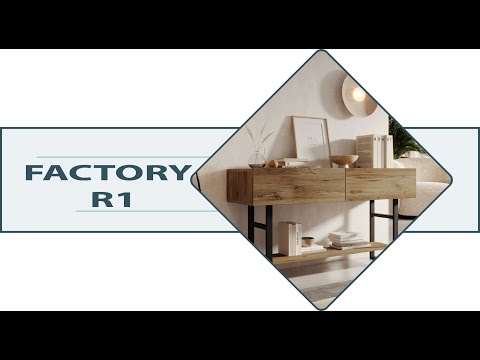 Mueble recibidor modelo Ferrol en color pino combinado con acero, con envío gratuito - Second Medium