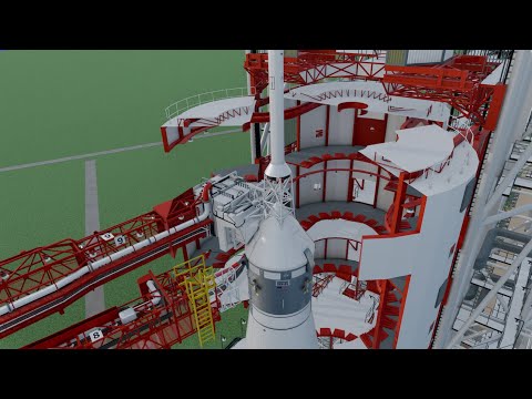 Apollo 15 Part 12: Mobile Service Structure (MSS) Removal (A Blender Animation)