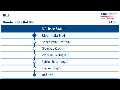 Ansagen RE3 von Dresden Hbf nach Hof Hbf