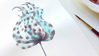 Painting Abstract Octopus Flower in Watercolor | Easy Meditative Art Tutorial
