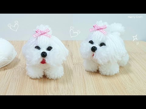 The Cutest Dog Making with Woolen yarn - Easy Handmade Dog make at Home - How to make a yarn dogs