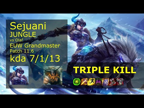 Sejuani vs Olaf Jungle - EUW Grandmaster 7/1/13 Patch 11.6 Gameplay