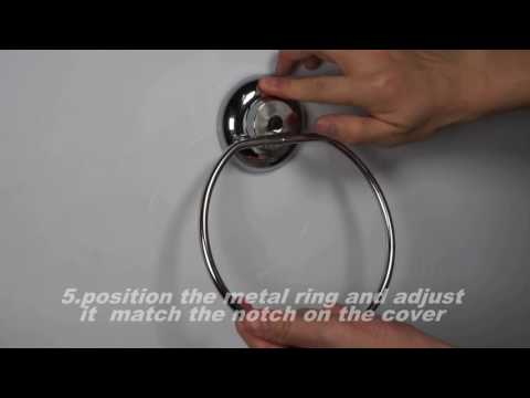 Maxhold suction cup round towel ring installation