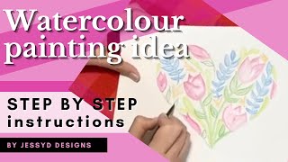 Watercolour pencil tutorial for beginners | HEART pattern | Card idea