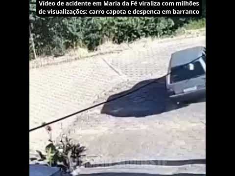 Carro capota e despenca em barranco #MariaDaFé #Acidente #Resgate #Bombeiros #MinasGerais #viral