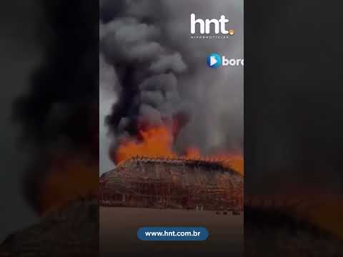 Criança com isqueiro causa incêndio de grandes proporções e destrói ocas na aldeia