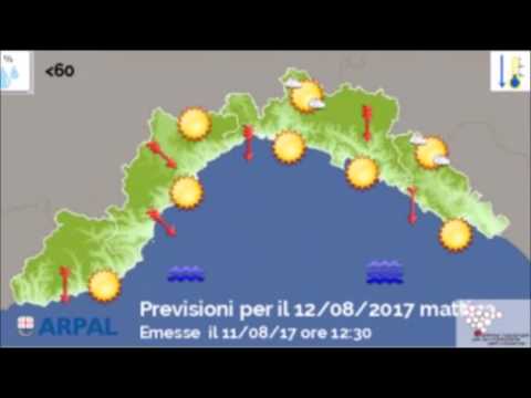 Centro Meteo Arpal: le video previsioni di venerdì 11 agosto 2017
