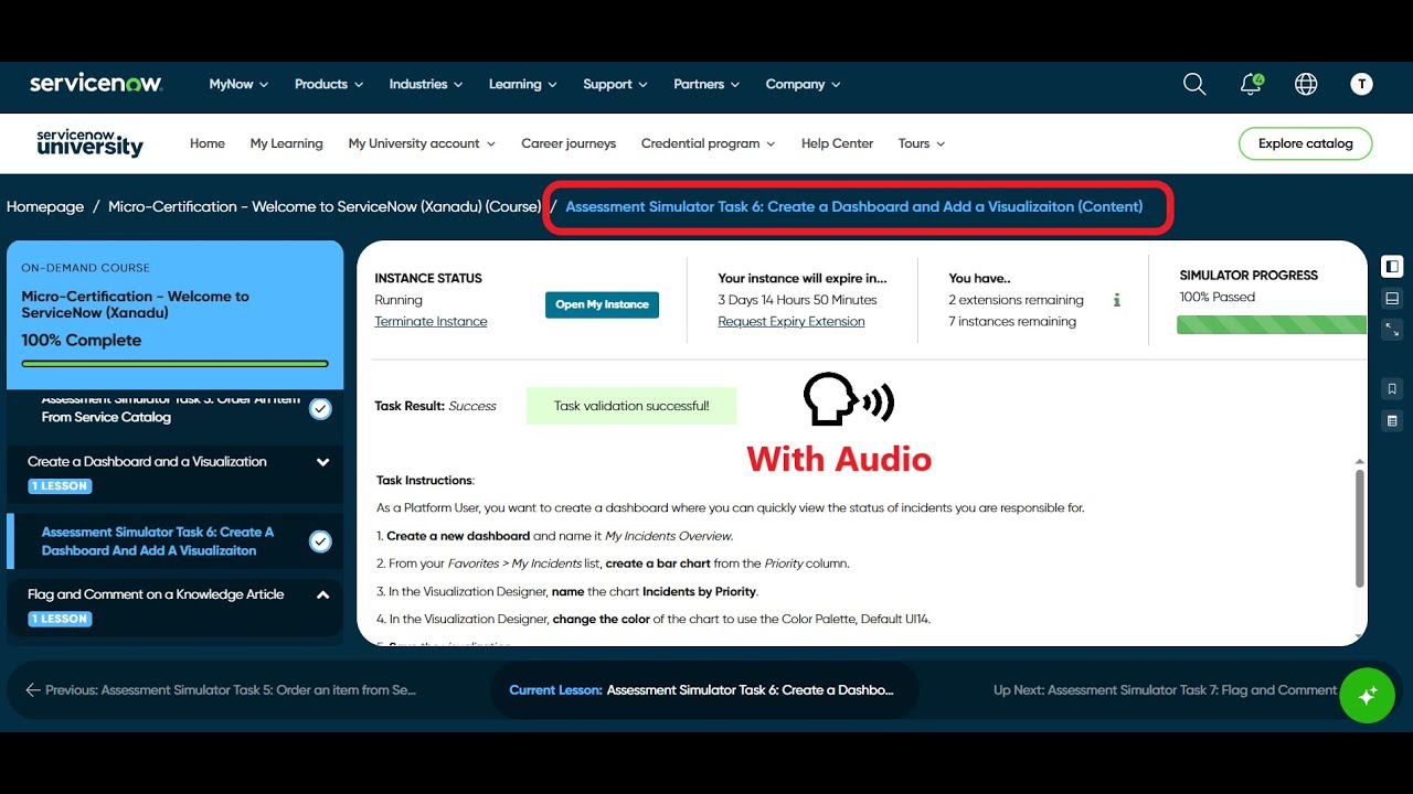 Assessment Simulator Task 6: Create a Dashboard and Add a Visualizaiton | Micro-Certification