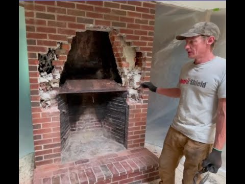Internals of a masonry fireplace
