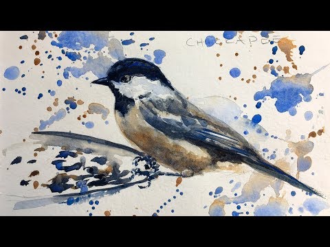 Watercolor Bird Painting Tutorial, Chickadee