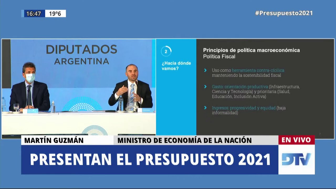 Guzmán: el Presupuesto 2021 "es un paso fundamental para estabilizar la economía"