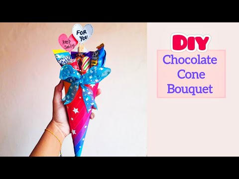 Handmade Chocolate Cone Bouquet || DIY Easy Gift Idea || How to Make a Chocolate Bouquet at Home