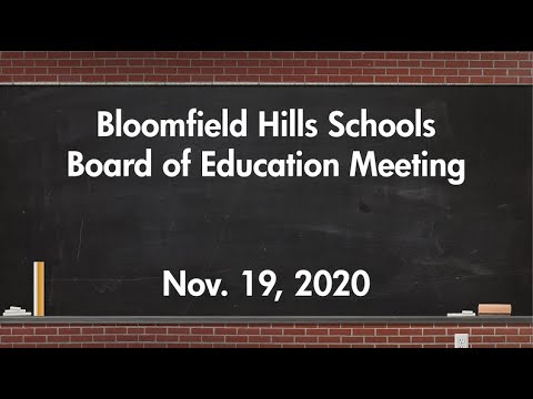 Board of Education Meeting Nov 19, 2020