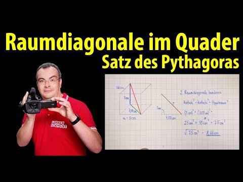 Calculating the diagonal of a cuboid - Pythagoras' theorem |  Lehrerschmidt
