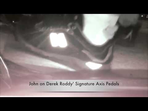 John Favicchia Practicing bass drum technique on Derek Roddy's Signature Axis Pedal