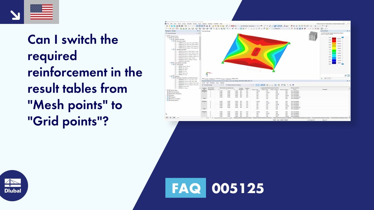 FAQ 005125 | Can I switch the required reinforcement in the result tables from "mesh nodes" to "grid ...