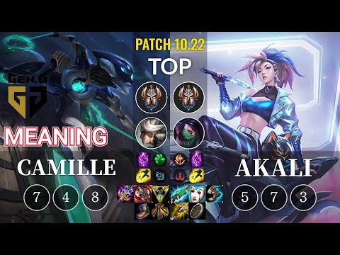 GEN Meaning Camille vs Akali Top - KR Patch 10.22
