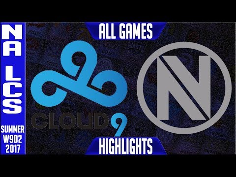 Cloud 9 vs Envy Highlights ALL GAMES Week 9 Day 2 NA LCS Summer 2017 C9 vs NV