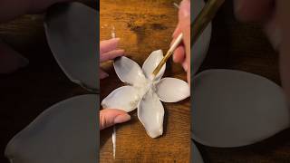 DIY Plumeria flower made out of plastic spoons #youtubeshorts #plumeria #cutecraftideas #viralvideo