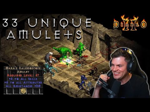 Identifying 33 Unique Amulets - Did I FINALLY find METAL GRID!?!? - Diablo 2